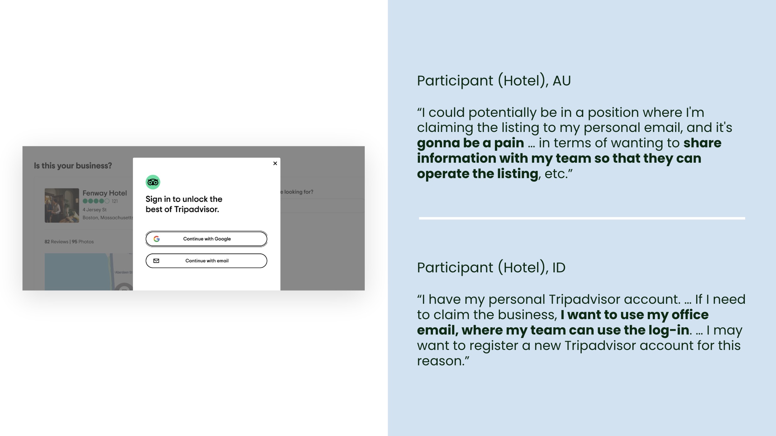 Finding showing lack of guidance at the sign-in step, where partners were not prompted to use a business email address